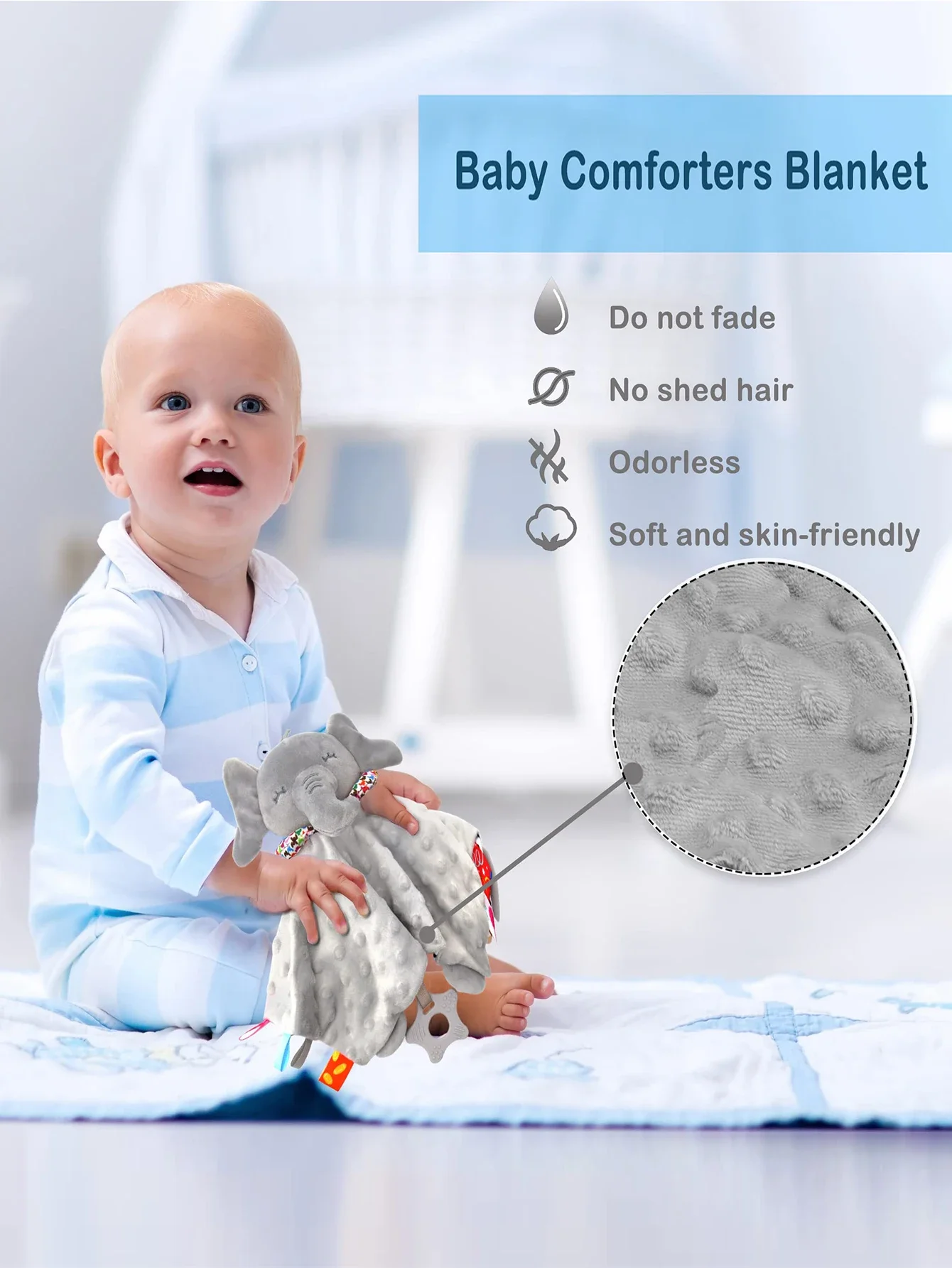 Couverture de couette en forme d'éléphant pour bébé, serviette douce pour apaiser, hochet pour bébé, jouets animaux, apaiser la raison, serviette de couchage, tour suspendu pour tout-petits