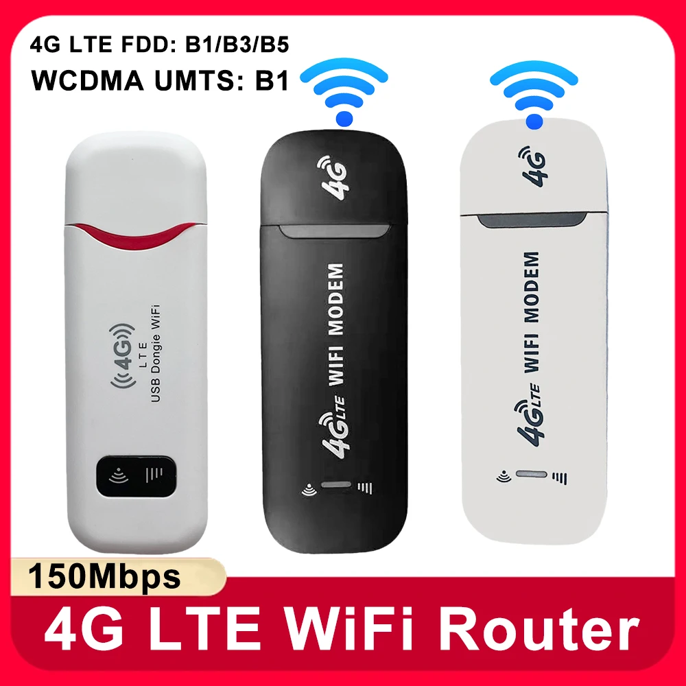 ​ ​ Draagbare 4G LTE Draadloze WiFi Router 150Mbps USB Modem Dongle Mobiele Breedband Hotspot met Sim-kaartsleuf voor thuiskantoor