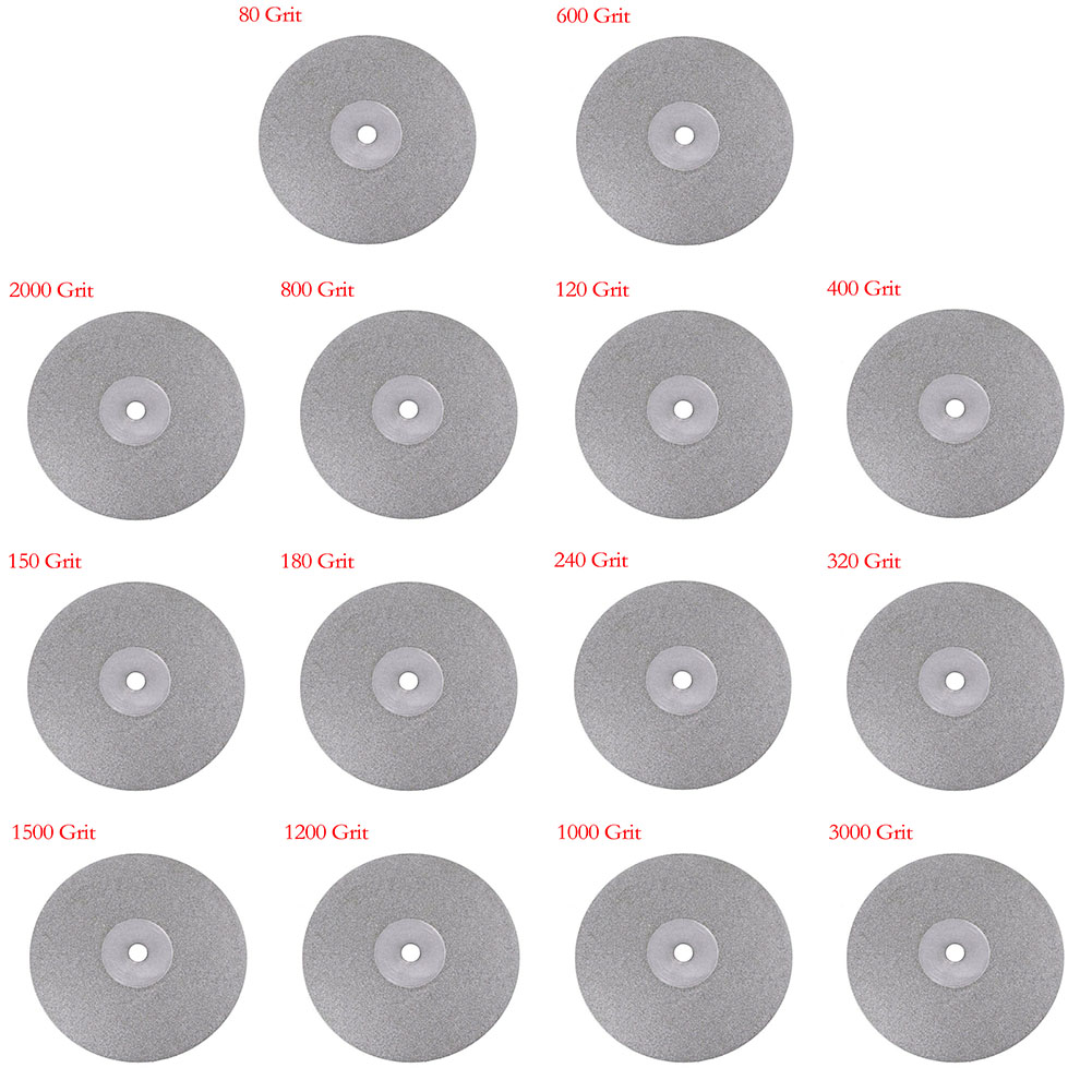 4 "100 มม.เพชรเคลือบแบน Lap ล้อ Lapidary แผ่นขัด 80 ~ 3000Grit สําหรับเครื่องประดับหยกแก้วคริสตัลขัด