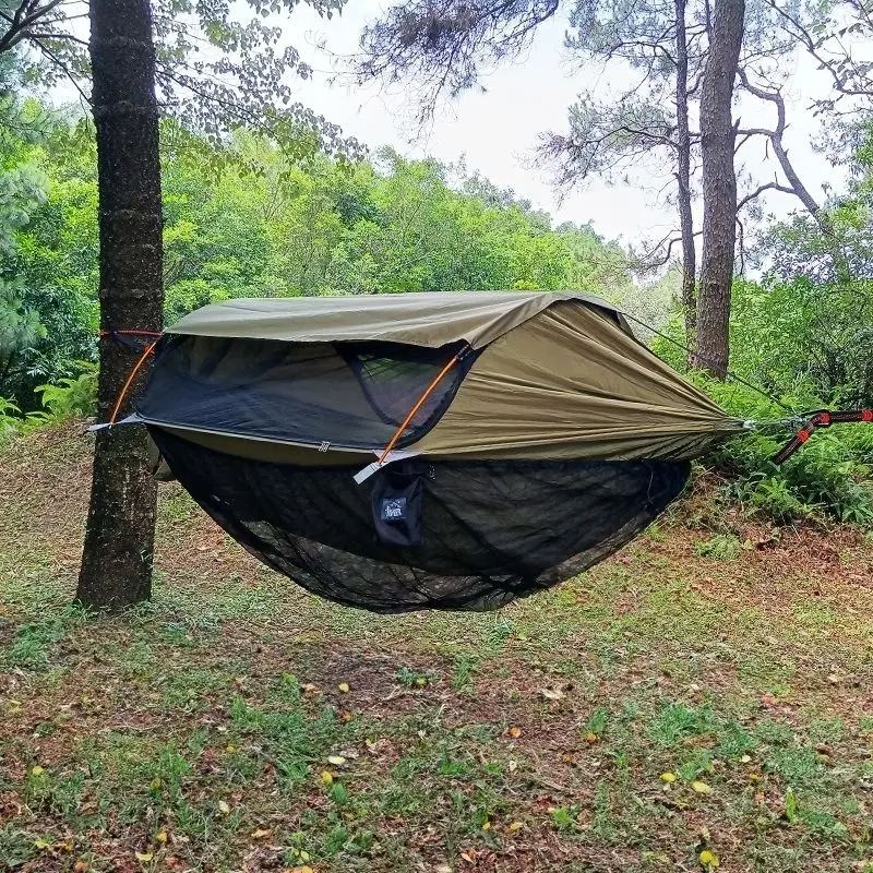 Hamac de voyage avec couverture anti-moustiques, hamac d'extérieur, moustiquaire détachable, hamac de Camping, moustiquaire à ouverture rapide
