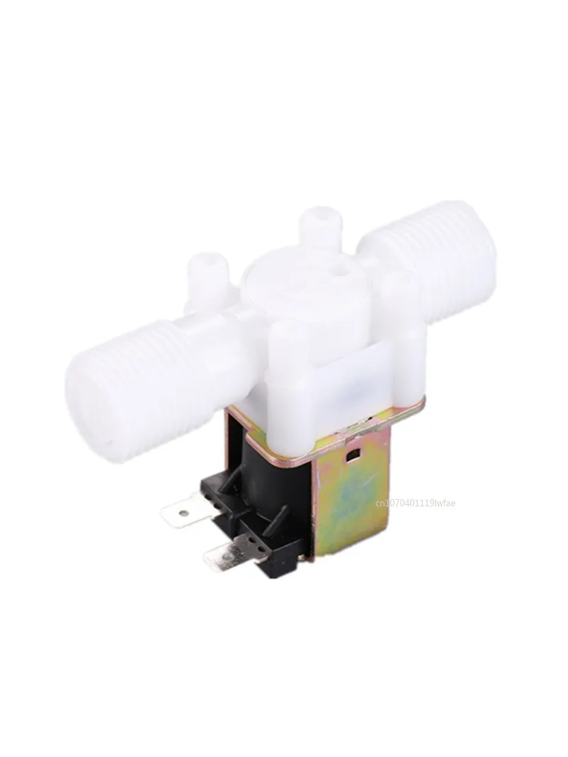 AC 220V DC 12V 24V 1/2 "3/4" พลาสติกไฟฟ้าปกติปิดวาล์วSolenoidแม่เหล็กน้ําความดันอากาศControllerสวิทช์