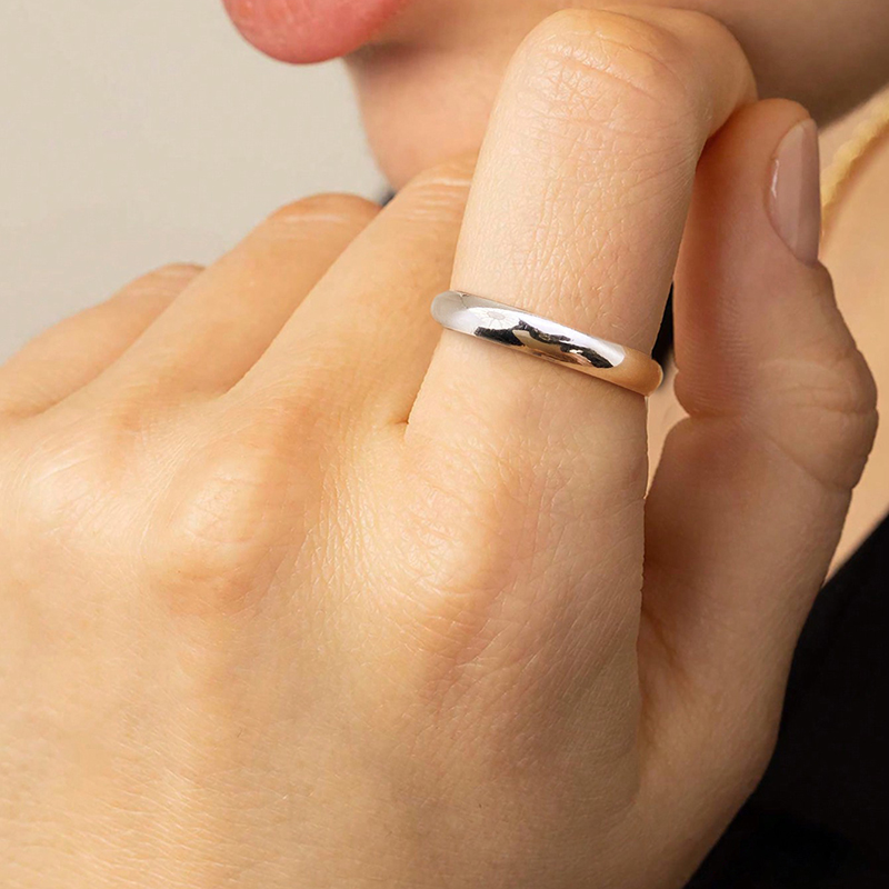 GRA – ensemble de bagues de couple en argent Sterling 925, polissage léger, bagues simples pour femmes et hommes, bijoux fins classiques de fiançailles et de mariage