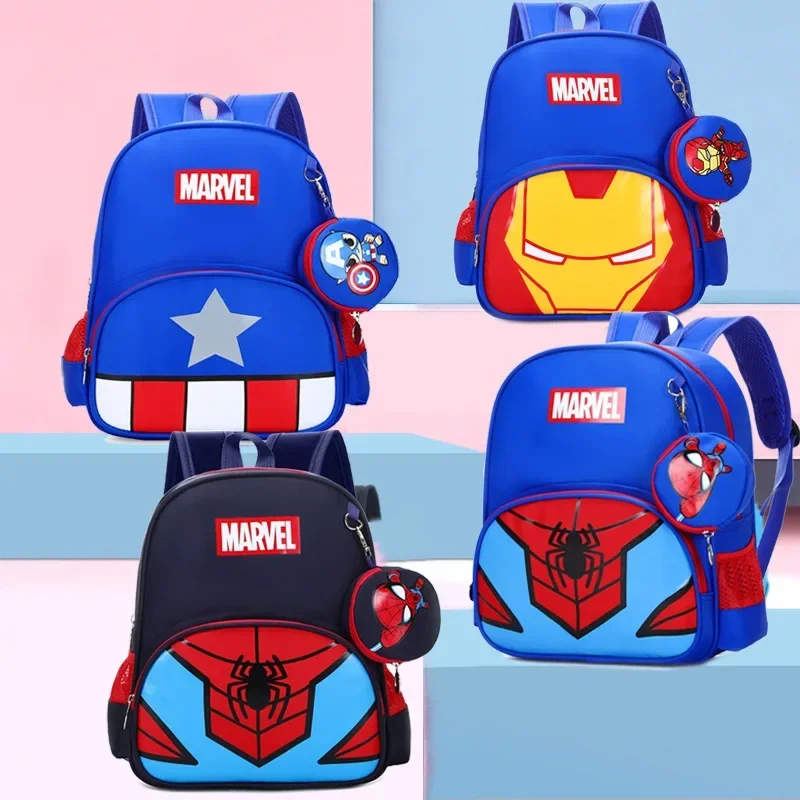 Mochilas de Disney de gran capacidad para niños, morral de hombro con dibujos animados de Spiderman, estudiantes, a la moda, novedad