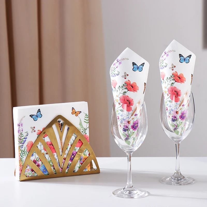 새로운 꽃 다채로운 냅킨 인쇄 된 종이 Placemats 레스토랑 호텔 파티 순수 목재 펄프 종이 20pcs/pac 목재 펄프 종이 33cm