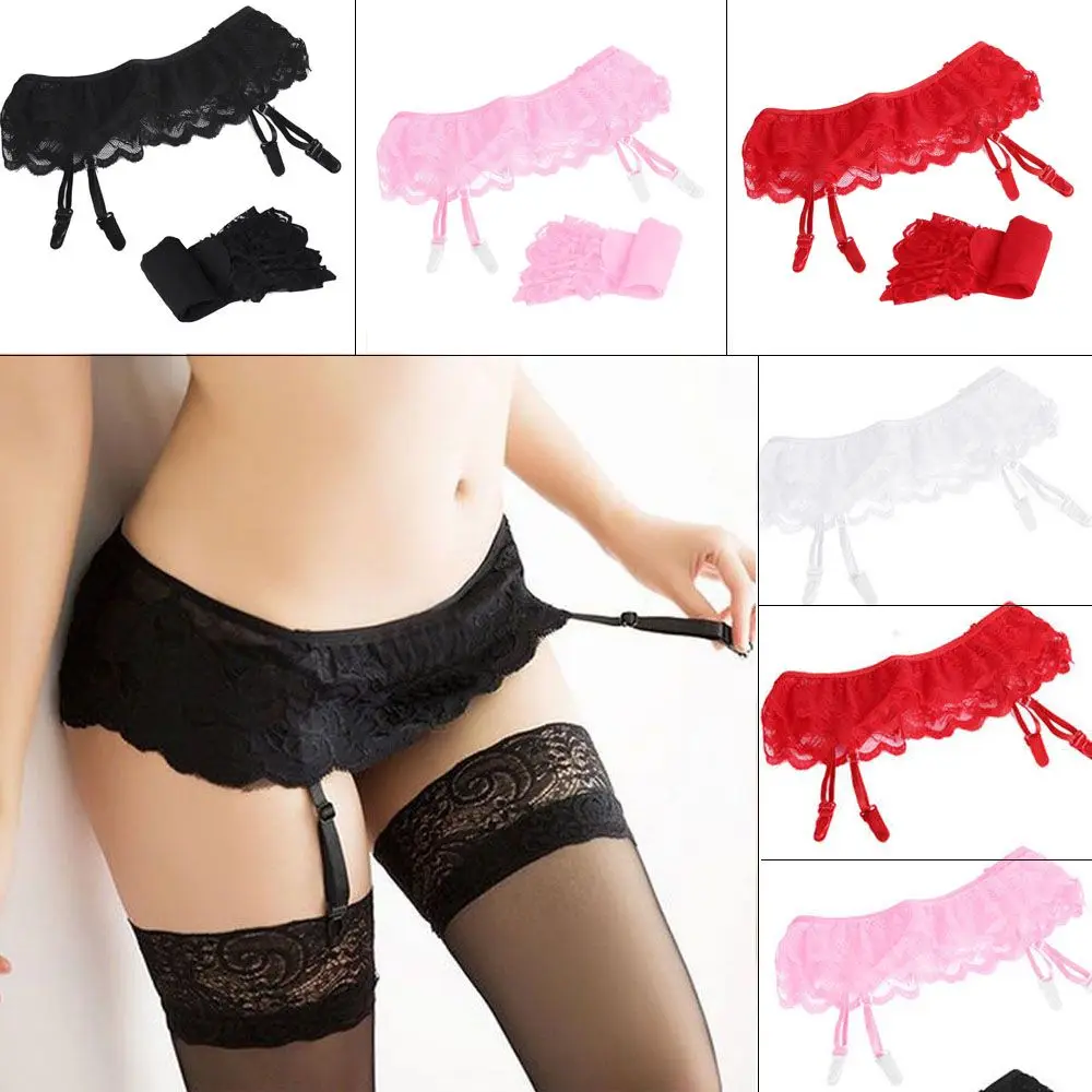 Damen sexy heiße Spitze Top Oberschenkel-Höhen Strümpfe Socken Hosenträger Strumpf gürtel
