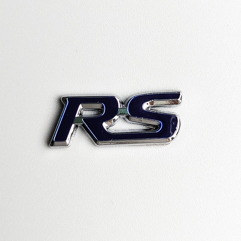 3D Metal Negro Rojo Logo RS Volante Emblema Coche Insignia RS Accesorios Adhesivos