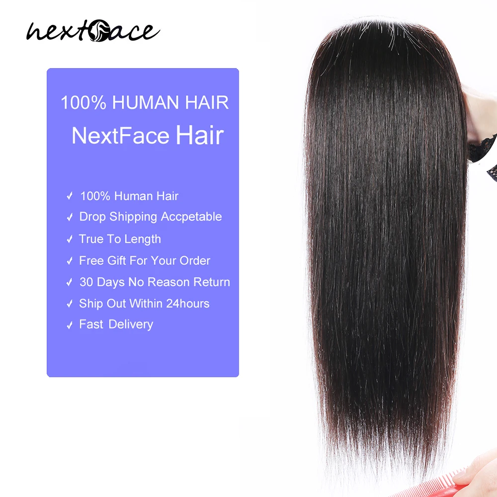 NextFace 20 22 24 26 28 Inch Tóc Bó Xương Thẳng Tóc Dày Bó Tóc Tự Nhiên Ấn Độ Tóc Dệt remy Phần Mở Rộng