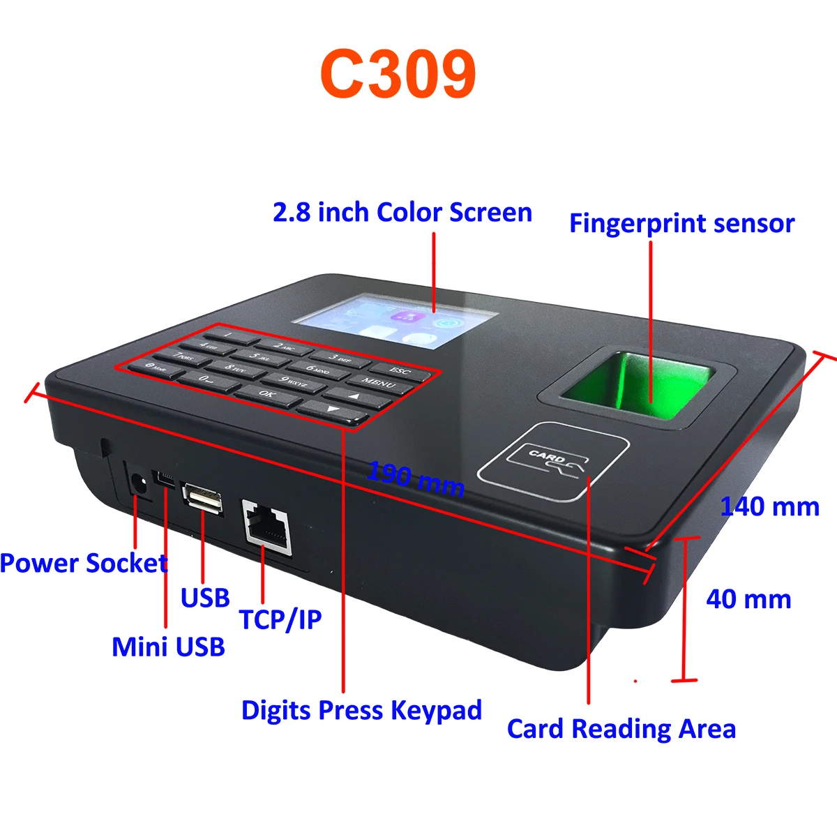 WiFi proximité RFID IC NFC carte temps de présence Machine carte intelligente système d'horloge employé vérificateur Assistance avec Option de batterie