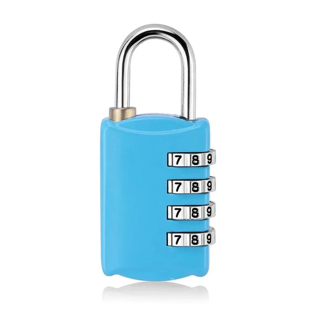 Mini candado de combinación de 4 dígitos para viajes, candado de seguridad reiniciable para equipaje, uso en gimnasio, contraseña numérica fácil de configurar
