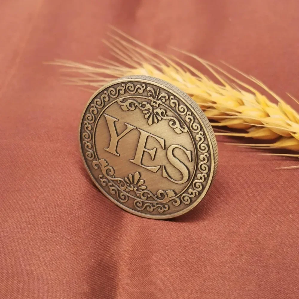 Bronce Sí o No moneda conmemorativa recuerdo juego de monedas sin moneda novedad sí sin carta desafío monedas fabricante de decisiones