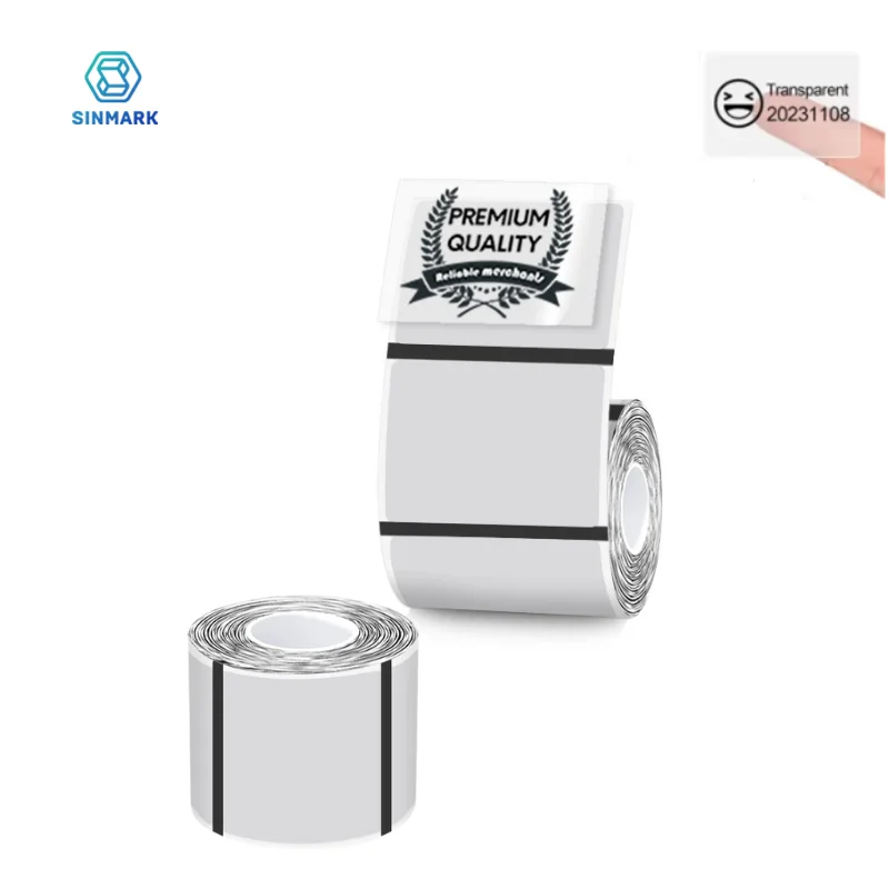 Etichette trasparenti Carta per etichette adesive termiche Rotolo per Phomemo M110/M200/M120/M220 E210 P50 DETONG P1 SINMARK SK20