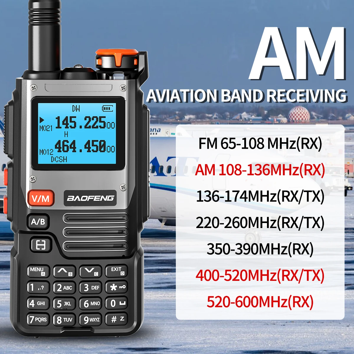 BAOFENG UV-K61 V2 Walkie Talkie Multi Band Wireless Kopierfrequenz große Reichweite 10W AM FM Typ-C NOAA UV-5RH UV-21 PRO Amateurfunk