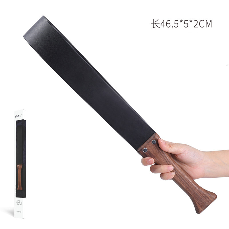 ด้ามไม้หนังแท้ทรงแสบ้านไม้วอลนัททำมือขนาด46.5ซม. ใช้ฝึกม้าขี่ม้าขี่ม้าได้