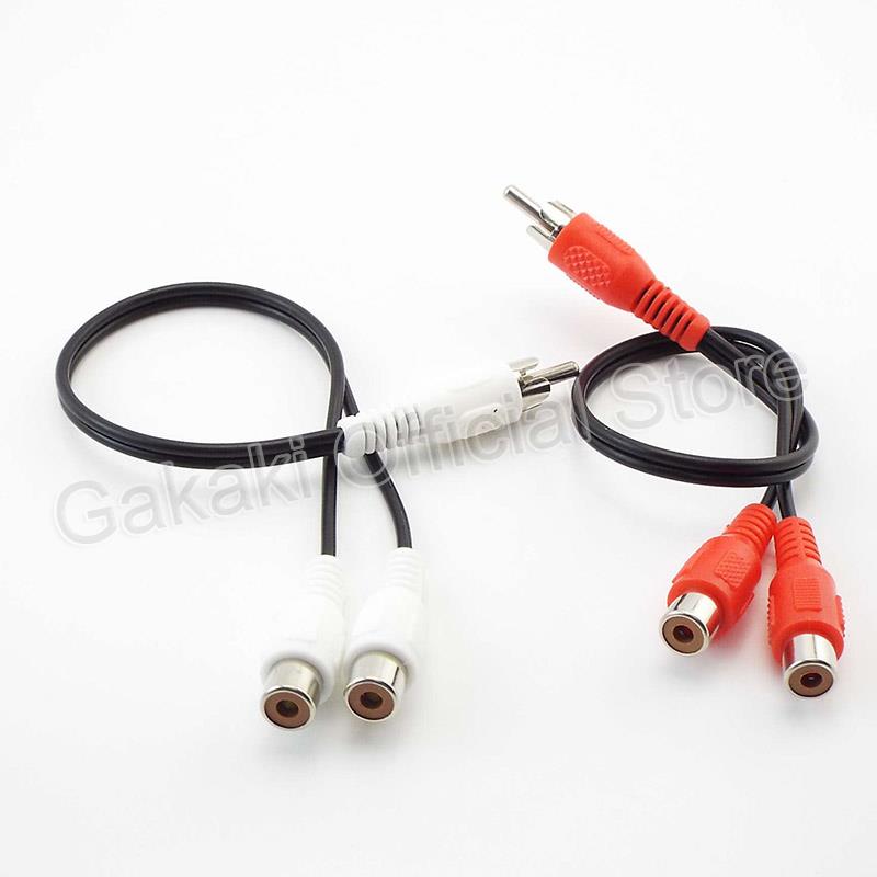Chia Cổng Cáp Âm Thanh RCA Đực Sang 2 Nữ Cắm RCA Kết Nối Bộ Điều Hợp Dây Dây