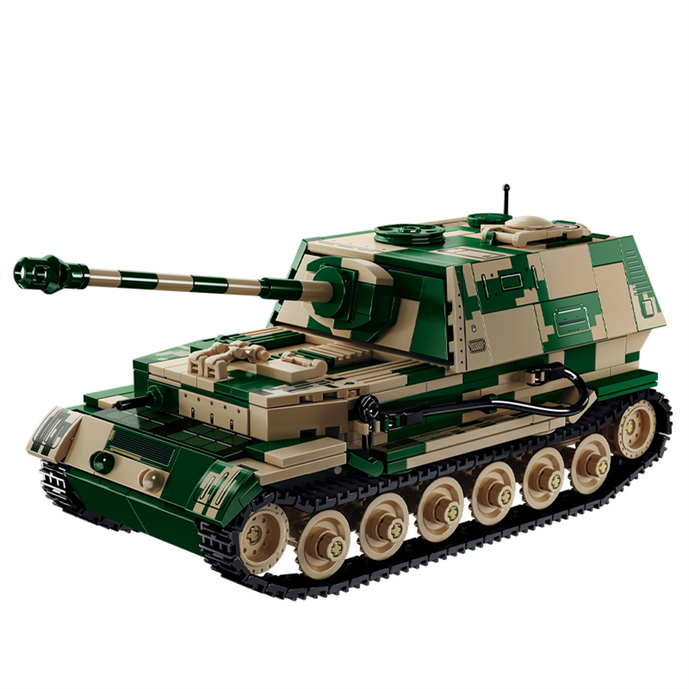子供のための駆逐艦のビルディングブロック,軍の兵士のレンガ,第二次世界大戦,jagdpanzer tiger p,DIYおもちゃ,ギフト