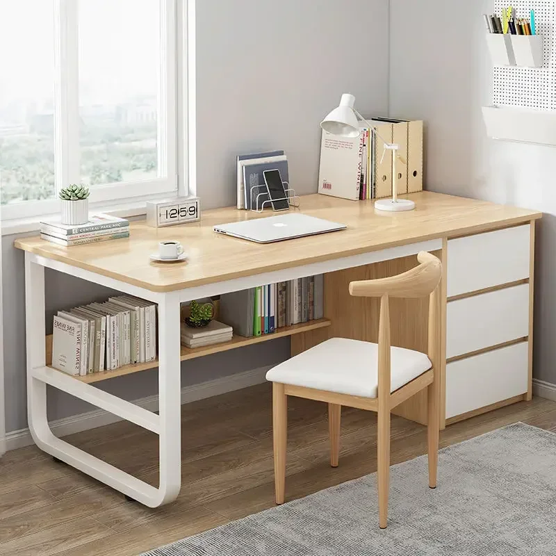 Escritorio Escritorio para computadora Escritorio Simple Hogar Estudiante con cajón Dormitorio Escritorio Almacenamiento de oficina