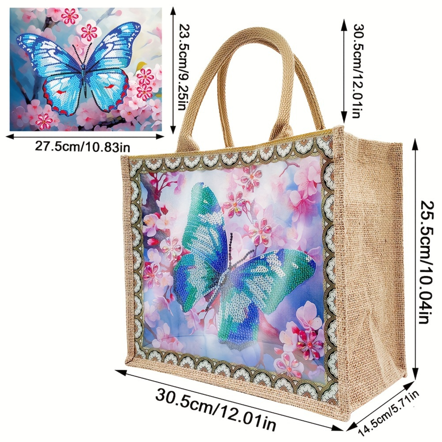Eco-Friendly Linen Painting Tote Bag with Replaceable Canvas for Women - Stylish and Durable!