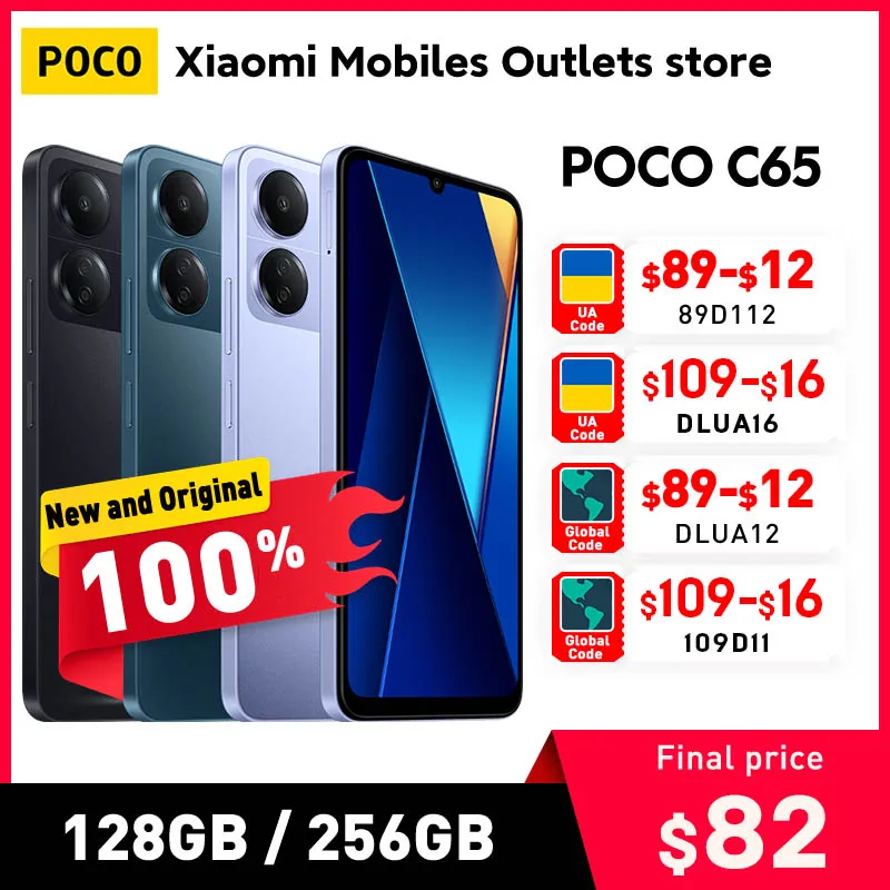 【Estreno mundial】Poco C65 versión Global, 6GB, 128GB/8GB, 256GB, Helio G85 MediaTek, pantalla de 6,74 pulgadas, 90Hz, Triple cámara de 50MP, 5000mAh, NFC