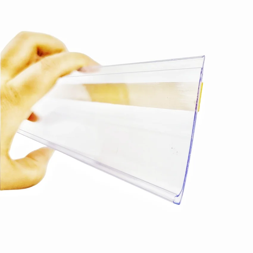 H6.8cm Nhựa PVC Giữ Kẹp Giá Người Thảo Luận Ký Nhãn Màn Hình Hàng Hóa Dữ Liệu Dải Kệ Băng Dính 50 Chiếc