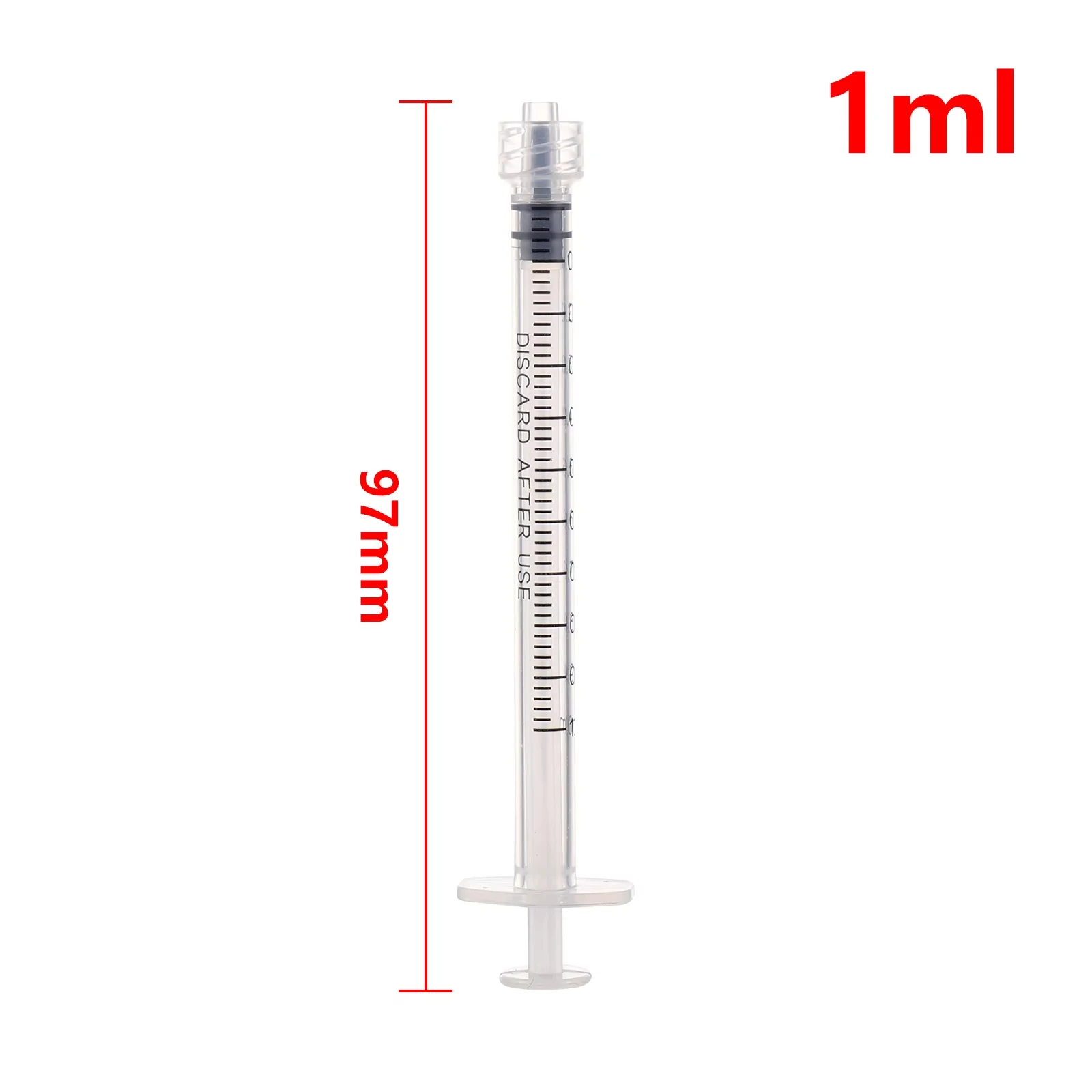 Jeringas desechables Luer Lock de 1 ml/cc, jeringas de plástico esterilizadas envueltas individualmente, para uso en laboratorio, 100 unidades