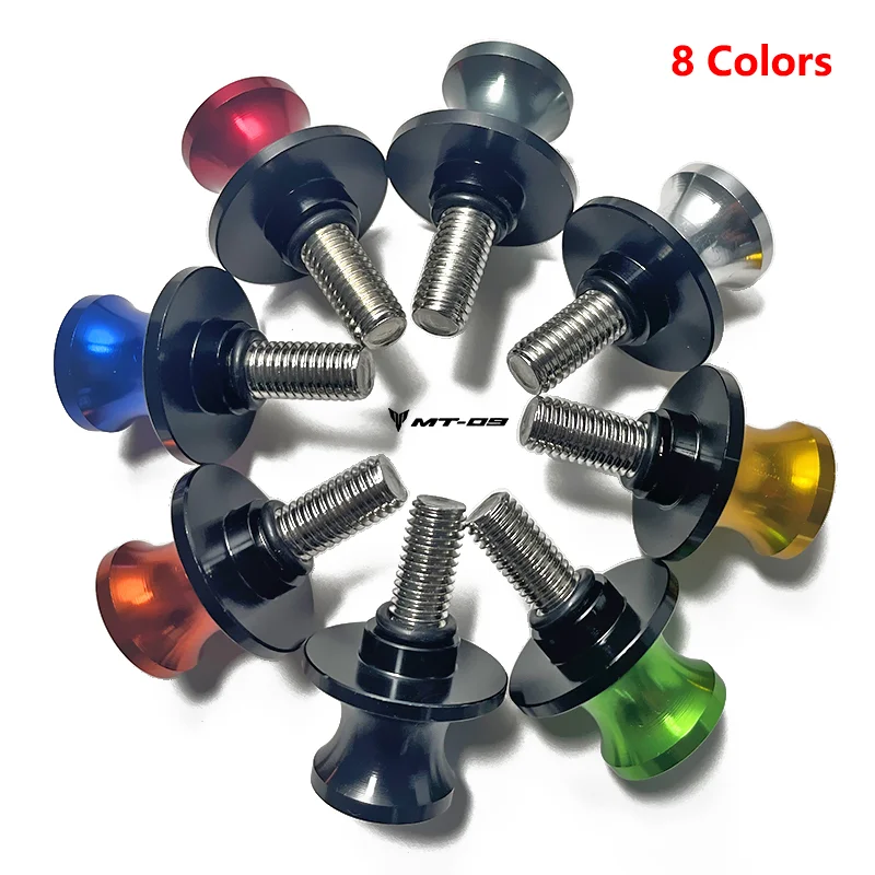 Parafusos de suporte de 6mm para yamaha mt09 tracer MT-09 sp 2014-2024 2023 2021 2022 mt 09 acessórios para motocicleta carretéis deslizantes de braço oscilante
