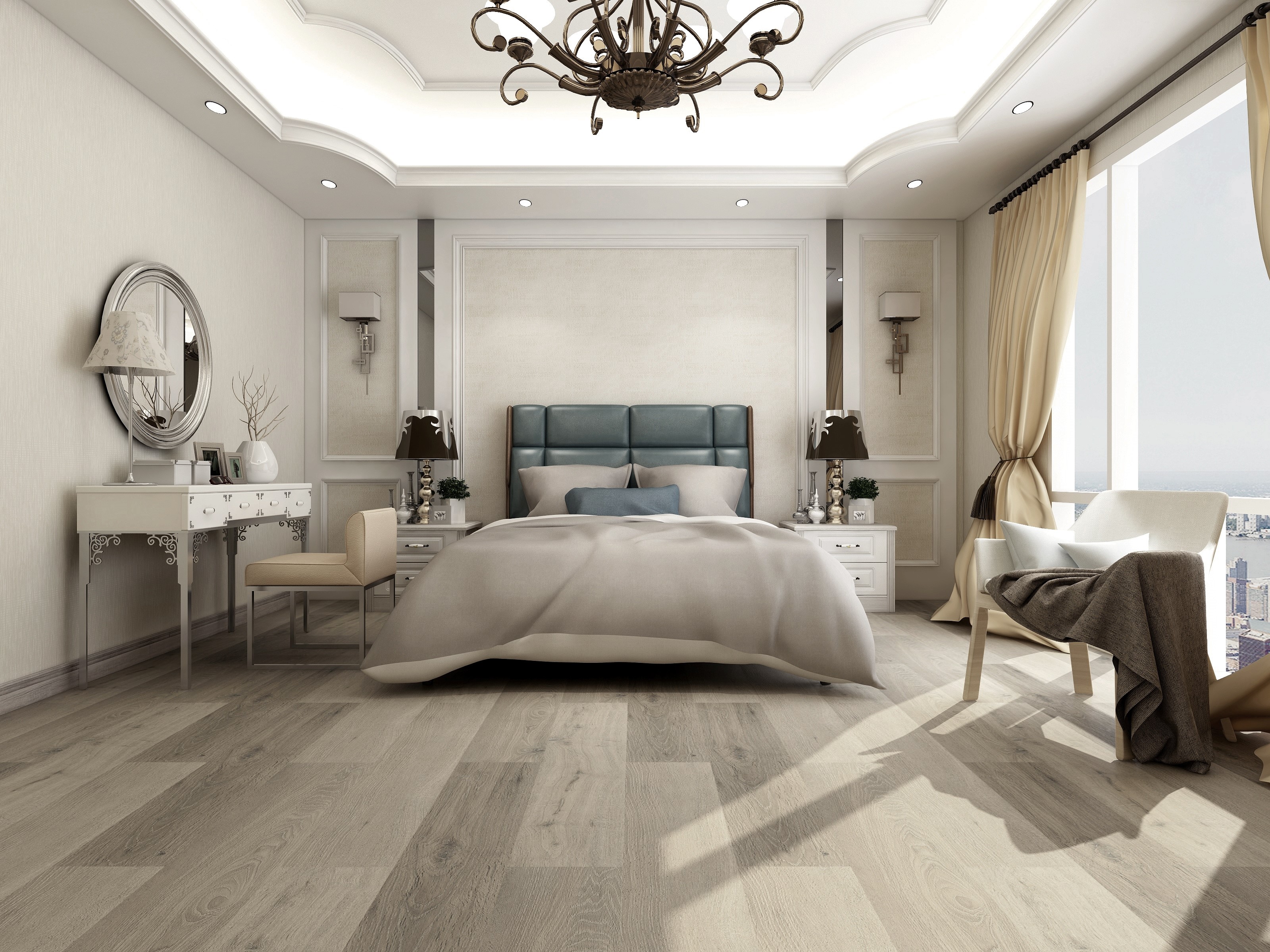 防水ビニールラミネートフローリング、剛性コア、ウッドルック、spc