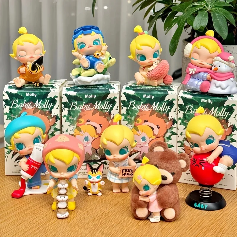 Genuino bebé Molly My Huggable Discovery Series caja ciega modelo figura de Anime Kawaii niñas decoración juguetes de escritorio regalo
