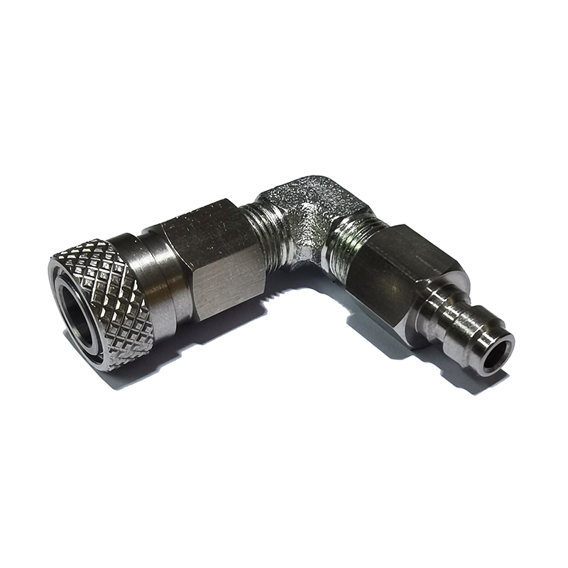 Adaptador de relleno macho y hembra de conexión rápida, ajuste de desconexión, relleno de 90 grados, estándar, 8mm, QD