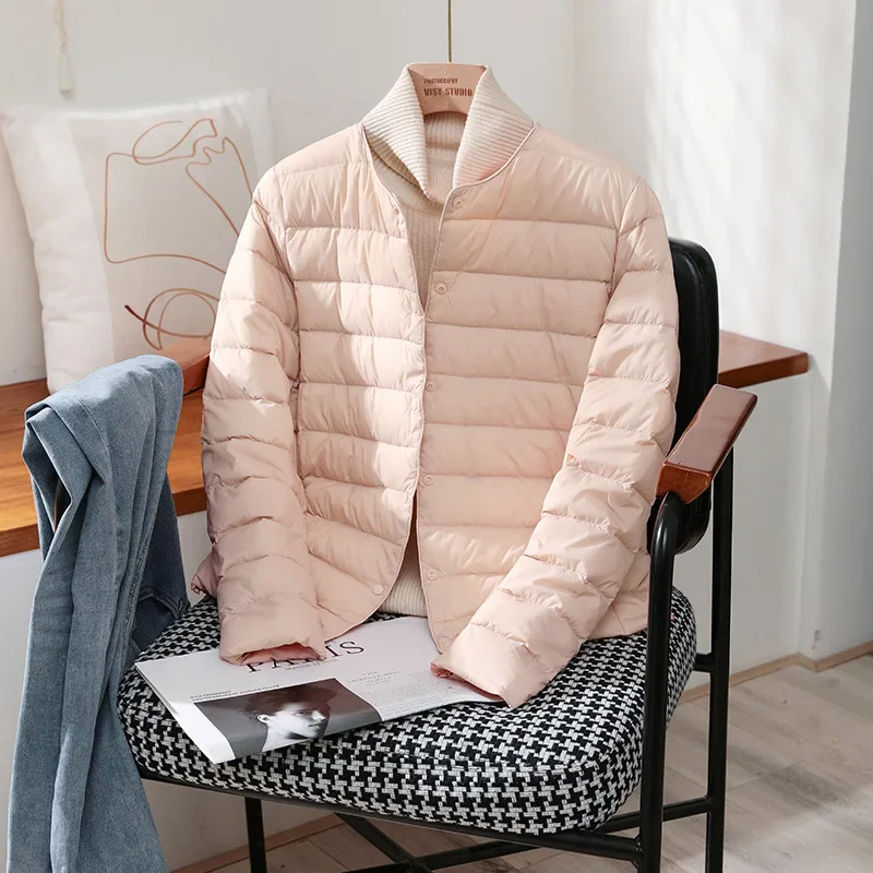 2023 neue Ankünfte Herbst Winter Warme Frauen Weiße Ente Unten Dünne Jacken Weibliche Mode Ultra Leichte Packbare Puffer Mäntel