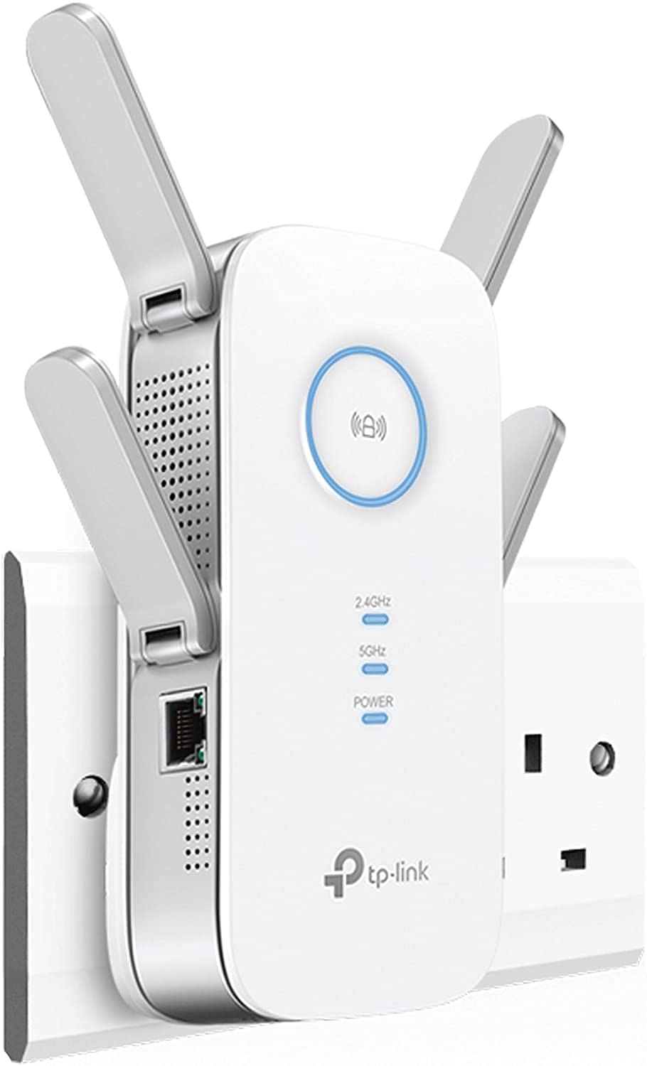 Tp-link Universal Dual Band Range Extender, Broadband/Wi-Fi Extender, Wi-Fi Booster/Hotspot dengan 1 Gigabit Port dan 4 Antena