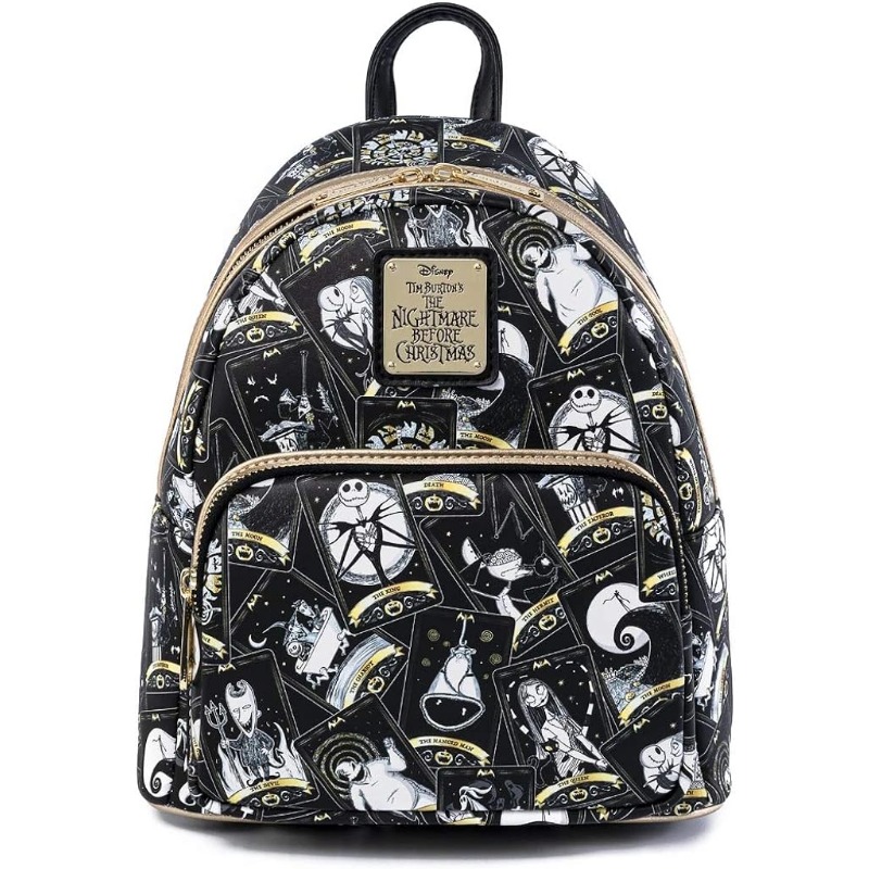Loungefly Disney Nightmare Before Christmas karty do tarota damska podwójna torebka torba z pasek na ramię Mini plecaki