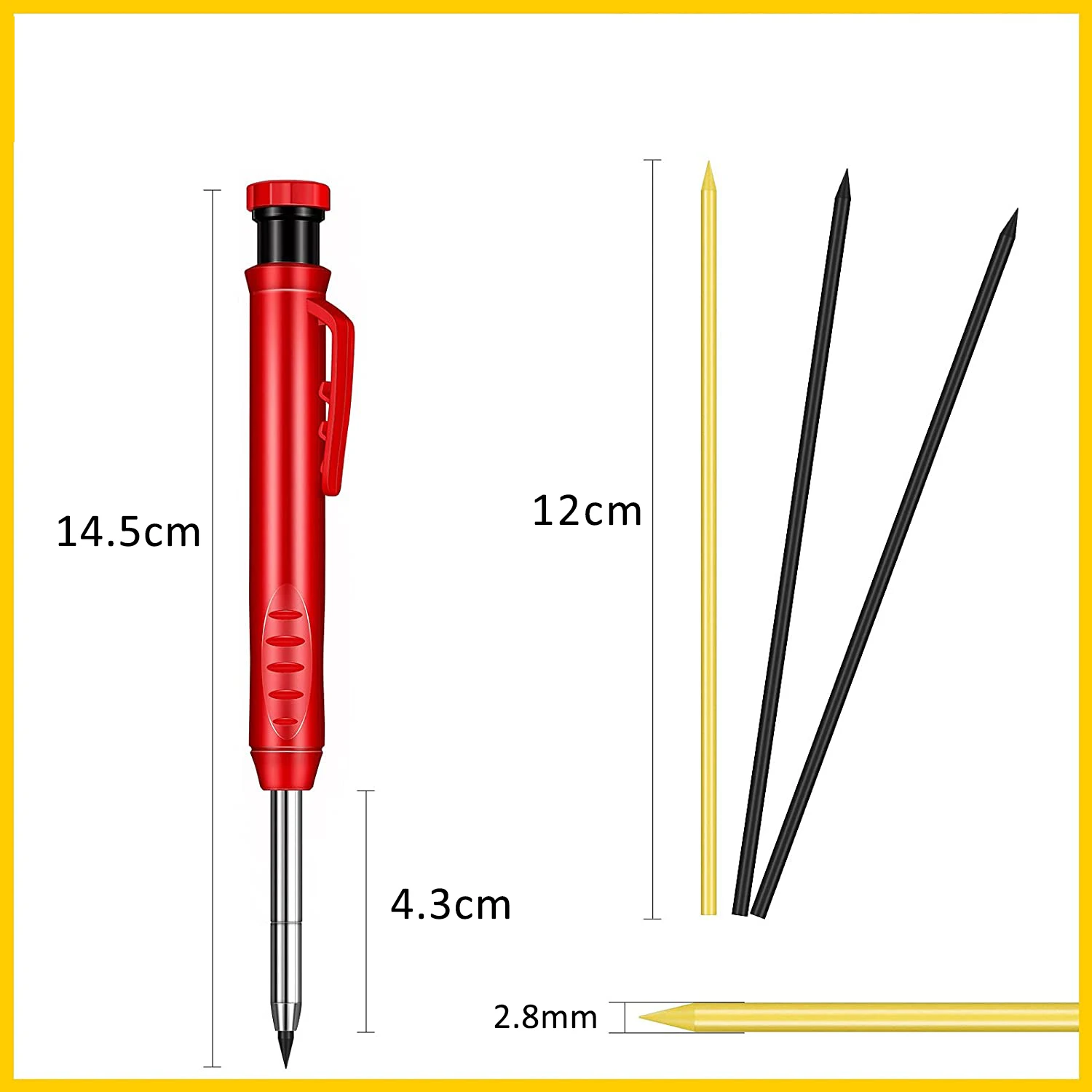 Solid Carpenter ชุดดินสองานไม้เครื่องมือดินสอ 5 สีเติมงานก่อสร้างเครื่องมือช่างไม้เครื่องหมาย Scriber