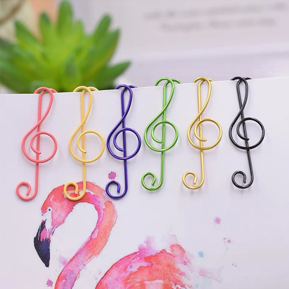 20/40/50Pcs กระดาษโลหะคลิปแมวสุนัขโน้ตดนตรีสารพันสีคลิปหนีบกระดาษบุ๊คมาร์คครูนักเรียนอุปกรณ์สํานักงาน