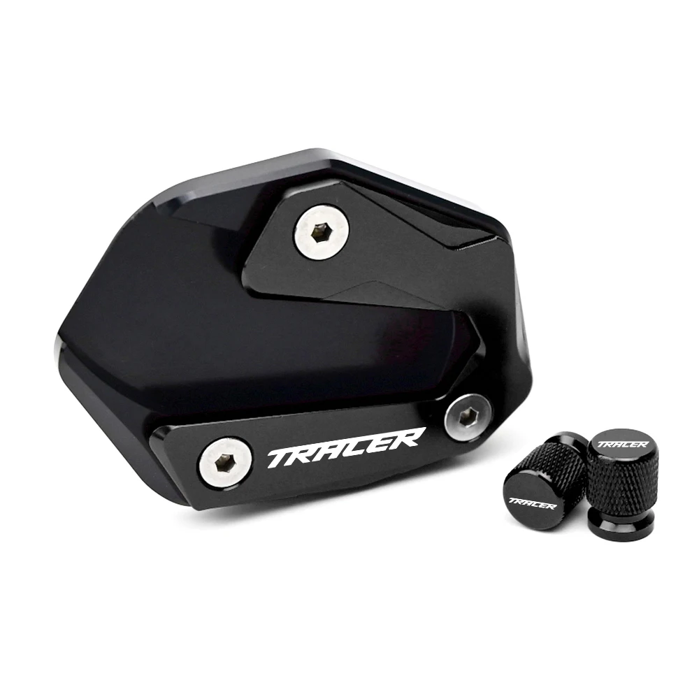 Motorcycle Kickstand Foot Side Stand Enlarger Pad Tire Valve Caps For Yamaha TRACER 900 /GT MT09 MT-09 2015-2020 (not for 2021)