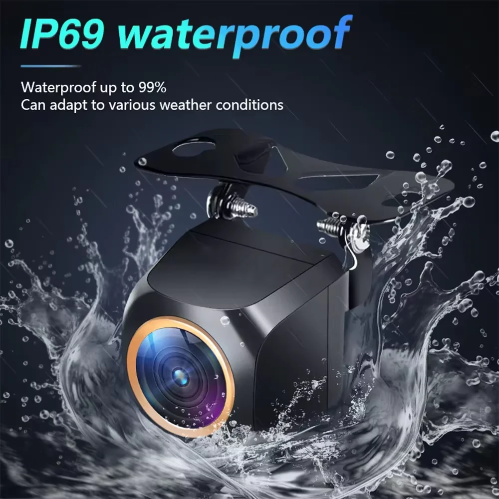 AHD 1920x1080P Car Rear View Camera 200° for Fisheye Golden Lens Full HDR Night Vision Vehicle back car reversing Front Camera