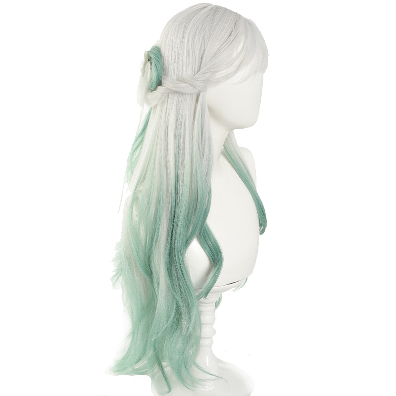 Moonlight-女性用合成かつら,グレー,レモン,グリーン,ロングロール,着やすい,コスプレ,ハロウィーン,クリスマスに適しています