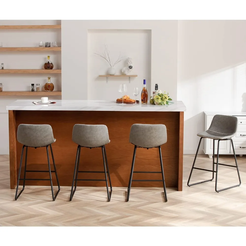 Counter Height Bar Stools Set of 4, Counter Stools with Backs, Modern Barstools for Kitchen Island, Bar Stools 26 Inch Seat Hei