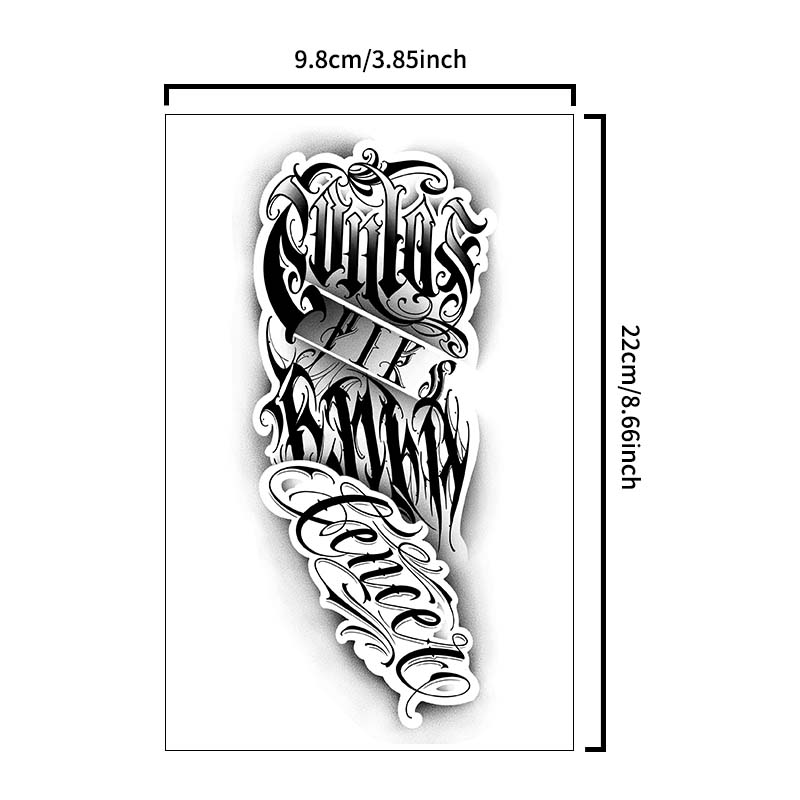 Autocollants de tatouage temporaire imperméables à fleurs foncées, durables de 1 à 2 semaines, simulent des faux tatouages semi-permanents, 1 pièce