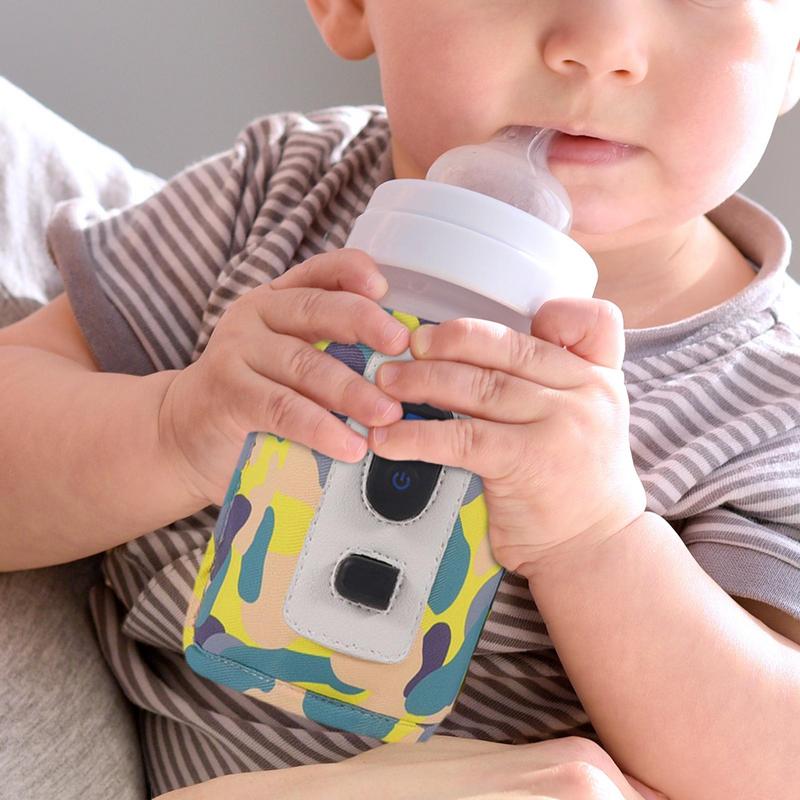 デジタルミルクボトル断熱カバー,ポータブルウォーマー,USB, 5ギア温度,調整可能なヒートキーパー