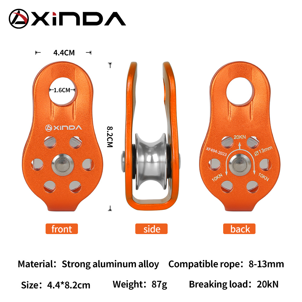 XINDA Đá Ròng Rọc Cố Định Sideplate Đơn Sheave Ròng Rọc Cứu Sinh Dụng Cụ Cao Altitud Traverse Lôi Gear