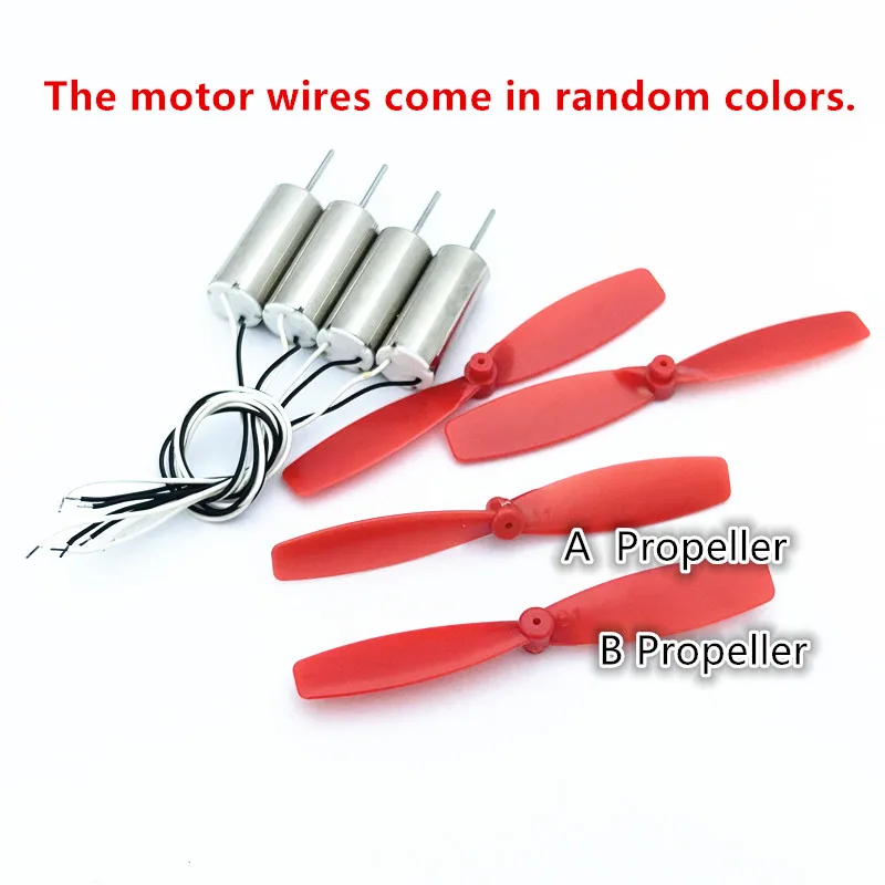 4 x DIY DC3.7V 50000RPM 716 Hollow Cup Coreless High Speed CW CCW Motor with 4 x 50MM A B Propeller for DIY Micro FPV Quadcopter