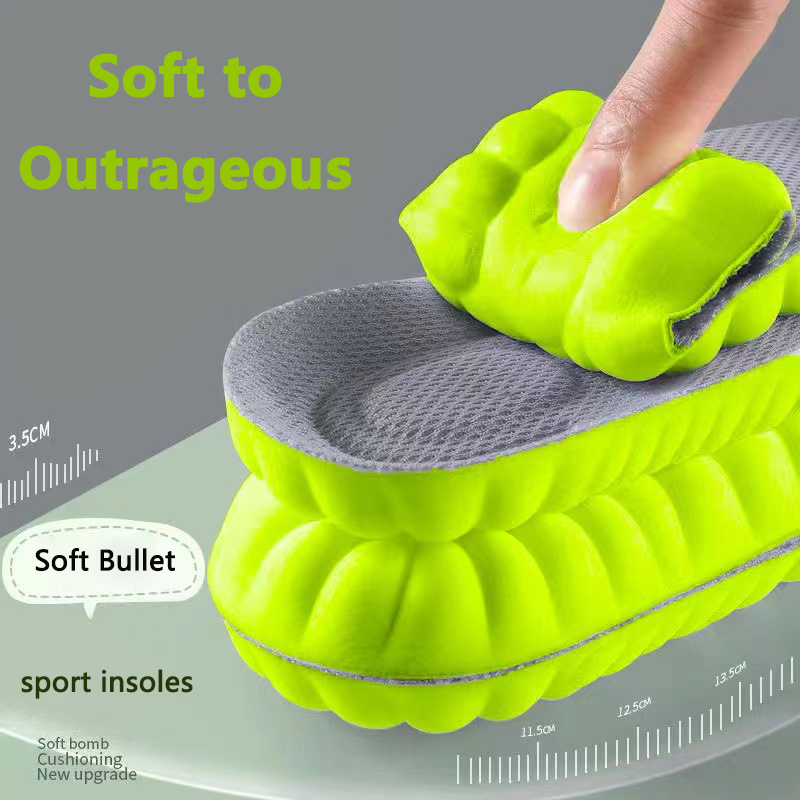 4D Sport Insole Super Soft Shoes Sole Pads for Feet Shock Absorption Baskets Shoe Sole Arch Support Orthopedic Inserts