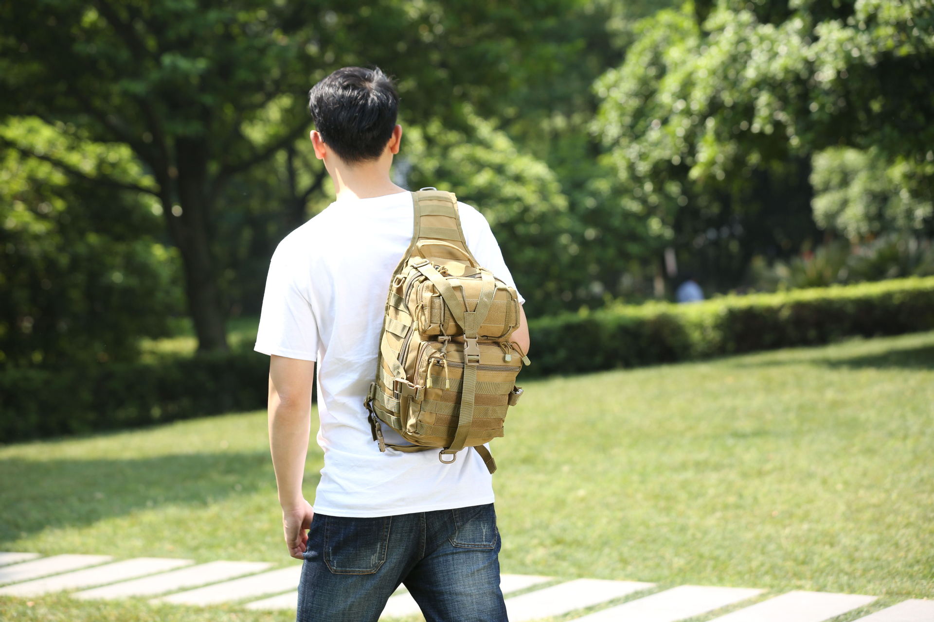 Mochila Tática de ande Capacidade para Uso Externo, Transversal de Ombro Único, para Cnhada, Treinamento de Reação Rápid...