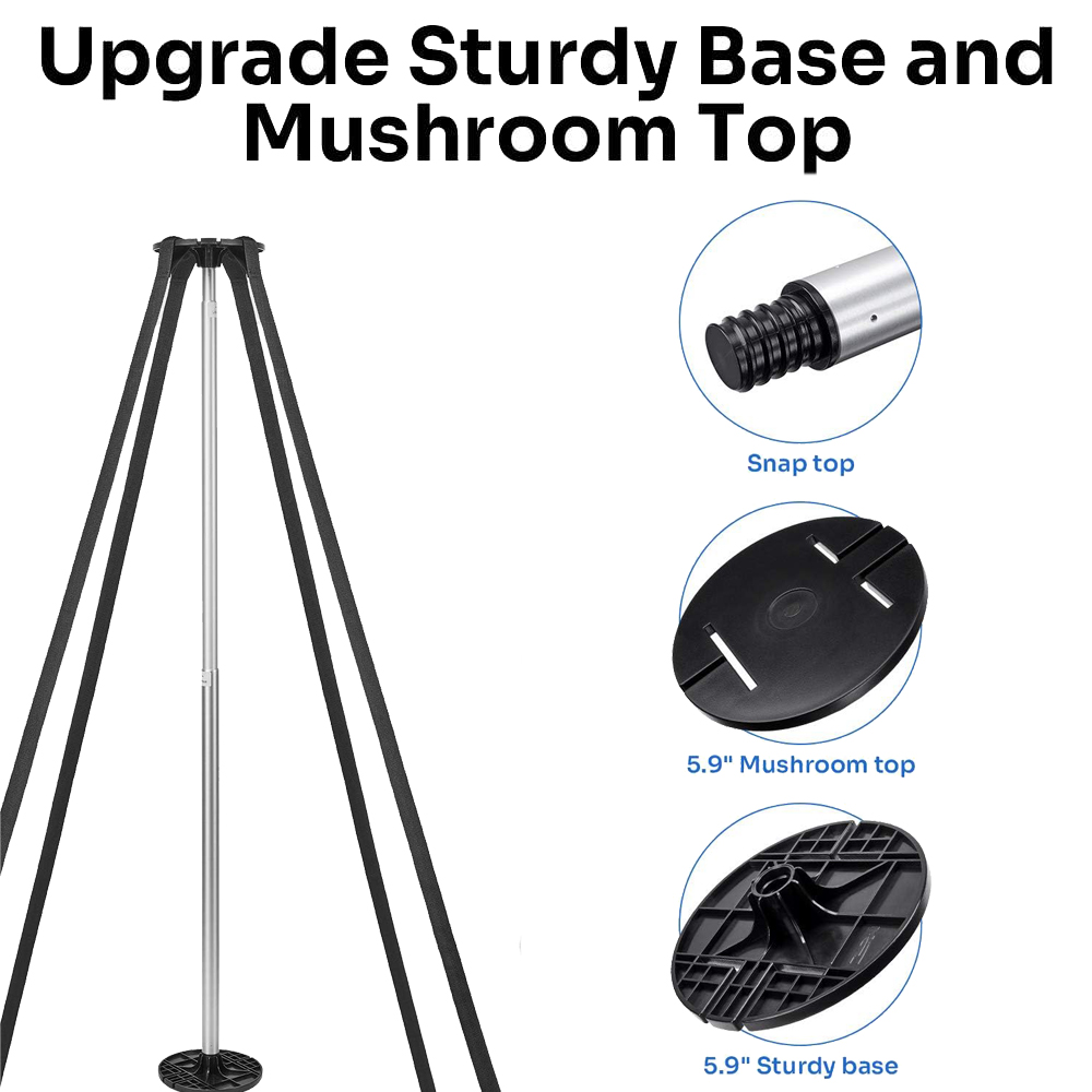 Boat Cover Support Poles Stainless Steel Pole System with Webbing Strap Adjustable Height 39cm for Boat Covers Prevent Water