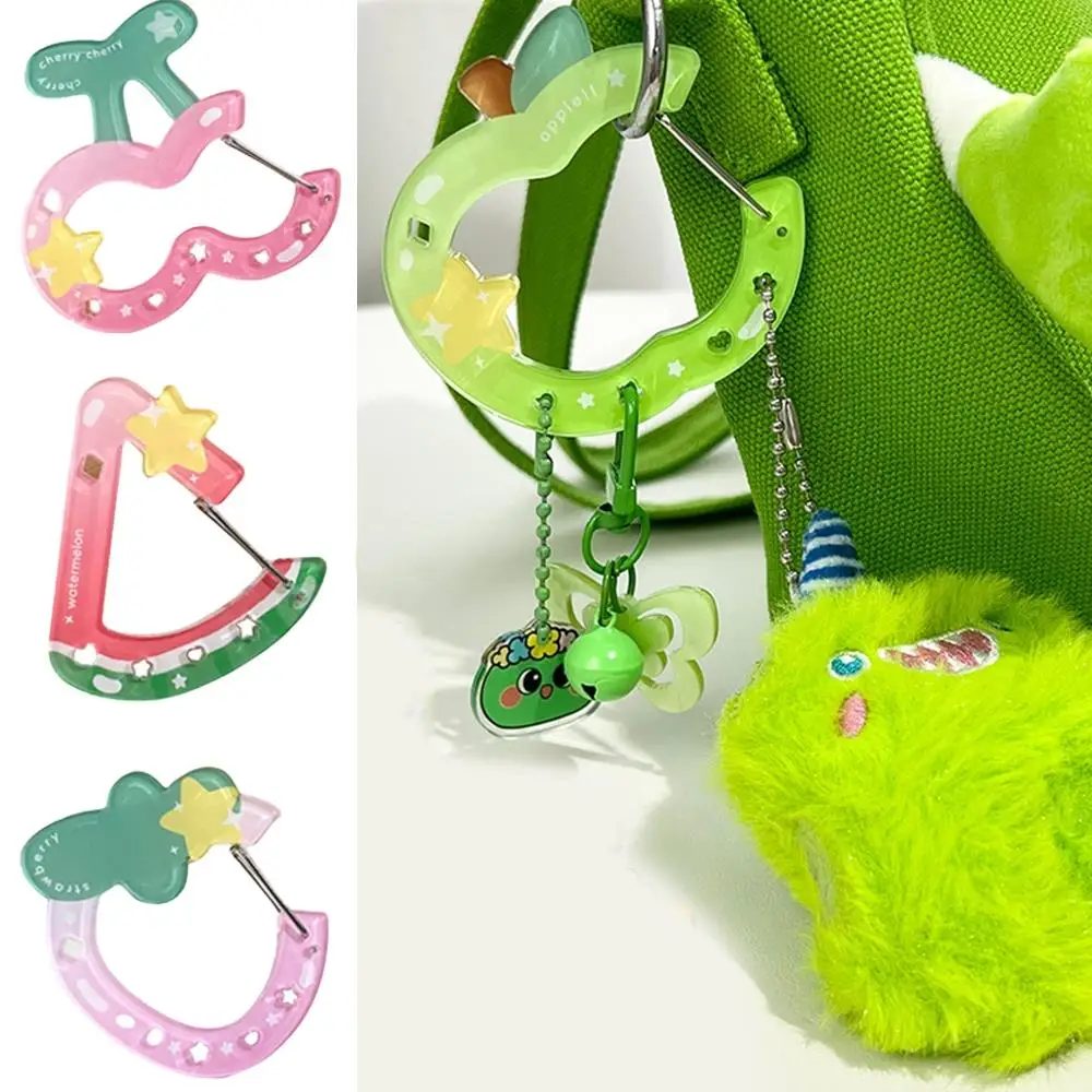 HOT Ins Simpatico cartone animato in acrilico Portachiavi a forma di frutta Pulsante da arrampicata Moschettone Borsa Portachiavi decorativo Borsa Ciondolo Gancio Chiave appesa