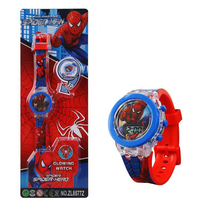 Flash Light Frozen Mickey Kids Watches For Girls Cartoon Spiderman Children Watch Boys School Student Digitel Clock Gifts