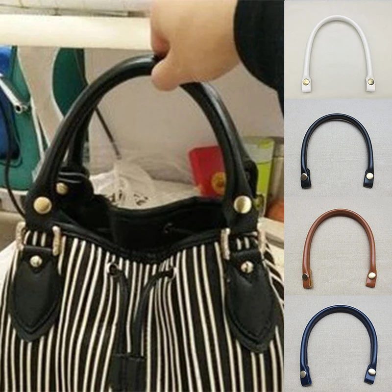 1PCS กระเป๋าจับสําหรับกระเป๋าถือผู้หญิงสายคล้องไหล่ PU กระเป๋าหนังเข็มขัดสีทึบ Clasp อุปกรณ์เสริม Handle