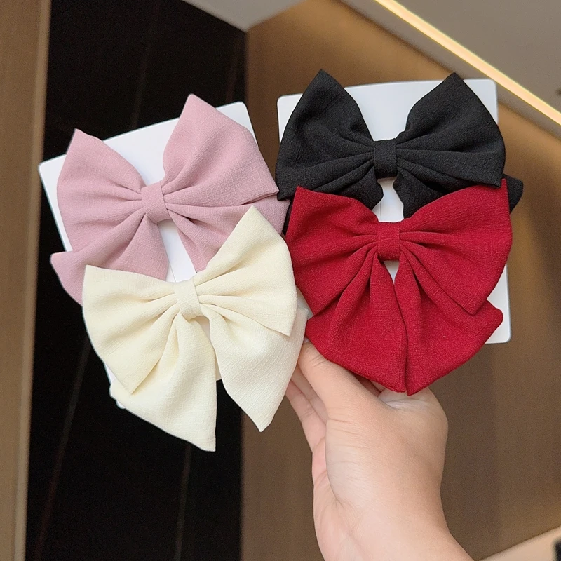 2 unids/lote, cinta de grogrén de Color sólido, lazos para el cabello, pinza para el cabello de Boutique para niñas, tocados nuevos, accesorios para el cabello para niños, regalo