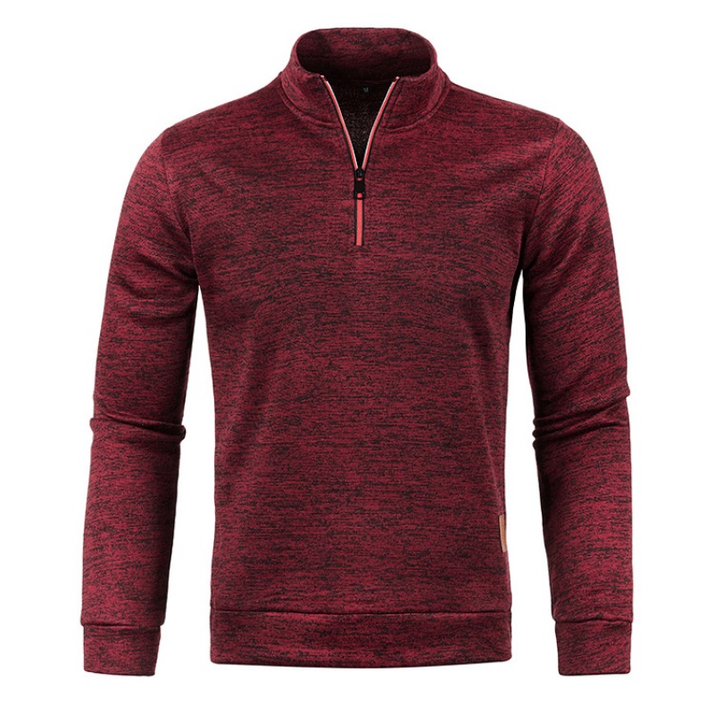 Felpe con mezza cerniera da uomo autunno manica lunga pullover tinta unita dolcevita streetwear giacca invernale calda cappotti sportivi