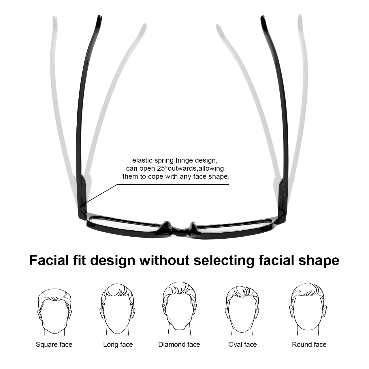 1/2/3/4/5PCS VOPHA Lunettes de lecture à mise au point automatique Cadre PC léger, design unisexe |   Idéal pour l'utilisation sur ordinateur et choix cadeau parfait
